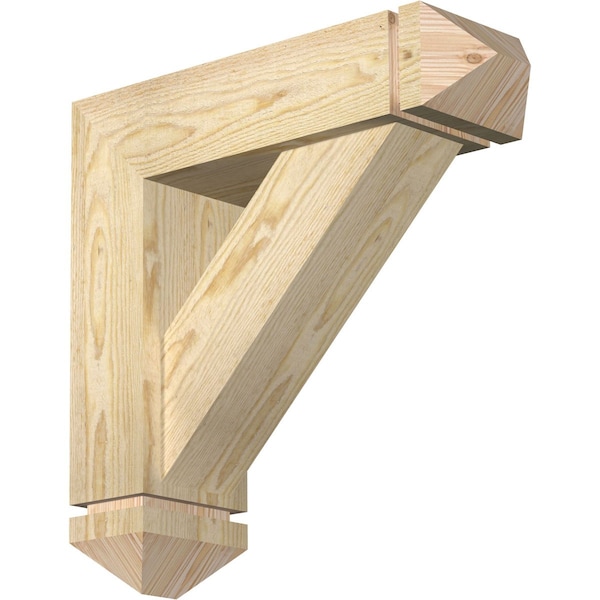Ekena Millwork Traditional Arts and Crafts Rough Sawn Bracket w/ Offset Brace, Douglas Fir, 6"W x 20"D x 20"H BKT0604X20X20TRA03RDF - main